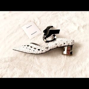 Proenza Schouler mirrored block heel Mules